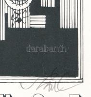 Szász Endre (1926-2003): Hűség Sopronhoz. Nyomat, papír, jelzett. 31,5x27 cm