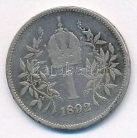 Ausztria 1892. 1K Ag "Ferenc József" T:F patina, ph. R! / Austria 1892. 1 Corona Ag "...
