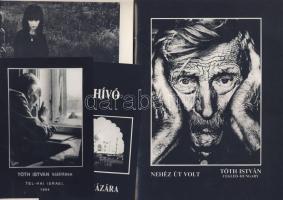 Tóth István fotóművész Nehéz út volt c. kiállítási füzete 42 db képpel + 18 db egyéb képe, valamint 2 kiállítási meghívó