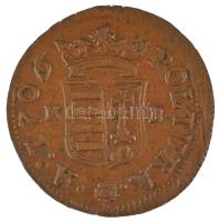 1706K-B Rézpoltúra "II. Rákóczi Ferenc" (2,74g) T:AU patina Hungary 1706. Poltura "Fr...