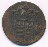 1706. X Poltura Cu "II. Rákóczi Ferenc" (6,10g) T:F patina / Hungary 1706. X Poltura Cu &q...