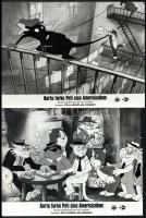 cca 1985 ,,A kurta farkú Peti cica Americicában" című svéd rajzfilm jelenetei, 6 db vintage pro...