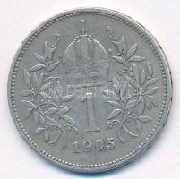 Ausztria 1905. 1K Ag "Ferenc József" T:VF 
Austria 1905. 1 Corona "Franz Joseph&quot...