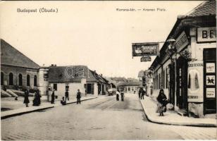 Budapest III. Óbuda, Korona tér, Berger H. József üzlete