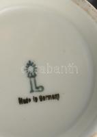 Német modernista porcelán, jelzett, hibátlan, d: 15,5 cm, m: 7 cm