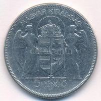 1930. 5P Ag "Horthy jobbra" T:F
Adamo P8