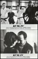 cca 1989 előtt készült ,,Kung fu" című lengyel film jelenetei és szereplői, 6 db vintage produkciós filmfotó ezüst zselatinos fotópapíron, a használatból eredő (esetleges) kisebb hibákkal, 18x24 cm