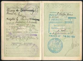 cca 1930 Útlevél dr. Hoffer Ferenc miniszteri tanácsos részére tele bejegyzéssel