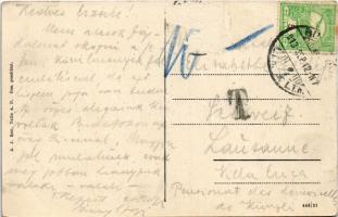 1913 Budapest XXII. Budafok, Frohner József pincészetének reklámja, 205 htl. boroshordók és automobi...