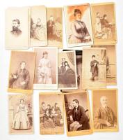 cca 1860-1880 15 db nevesített vizitkártya magyar műtermekből Hofbauer, Puskás család tagjai