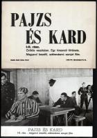 cca 1968 ,,Pajzs és kard" című szovjet film jelenetei és szereplői, 33 db vintage produkciós filmfotó ezüst zselatinos fotópapíron, a használatból eredő (esetleges) kisebb hibákkal, + hozzáadva 1 db szöveges kisplakát, 18x24 cm