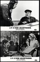 cca 1968 ,,A P-2 nem jelentkezik" című szovjet film jelenetei és szereplői, 9 db vintage produkciós filmfotó ezüst zselatinos fotópapíron, a használatból eredő (esetleges) kisebb hibákkal, 18x24 cm