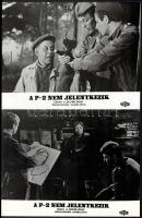 cca 1968 ,,A P-2 nem jelentkezik" című szovjet film jelenetei és szereplői, 9 db vintage produk...