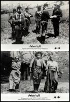 cca 1983 ,,Fehér toll" című NDK - mongol kalandfilm jelenetei és szereplői, 6 db vintage produkciós filmfotó ezüst zselatinos fotópapíron, a használatból eredő (esetleges) kisebb hibákkal, 18x24 cm