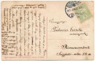 1911 Budapesti üdvözlet - leporello szerelmes párral (EK)