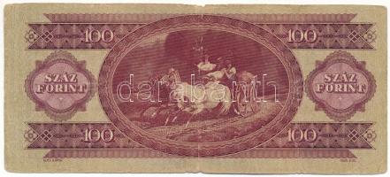 1947. 100Ft "B 036 000341" T:VG kis anyaghiány 
Adamo F27