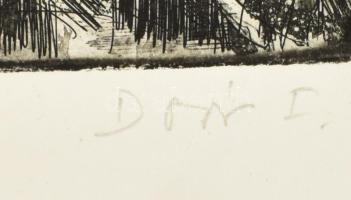Doór Ferenc (1918-2015): Varjak. Rézkarc, papír, jelzett, kartonra kasírozva, 18,5x29,5 cm
