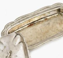 Régi krómozott vajtartó, lepattogzott krómozással, 19x10,5x9,5 cm