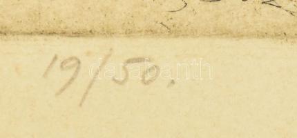 Varga Nándor Lajos (1895-1978): Dusnoki szélmalom. Rézkarc, papír, jelzett, számozott (15/50), 30×28...