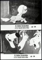 cca 1984 ,,A bátor lovacska" című argentin rajzfilm jelenetei, 4 db vintage produkciós filmfotó ezüst zselatinos fotópapíron, a használatból eredő (esetleges) kisebb hibákkal, 18x24 cm