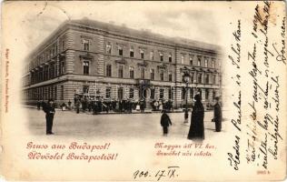 1900 Budapest VI. Andrássy úti Erzsébet női iskola (ma Pesti Barnabás szakközépiskola) (kopott sarkak / worn corners)