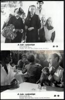 cca 1986 ,,A bűn szépsége" című jugoszláv film jelenetei és szereplői, 4 db vintage produkciós filmfotó ezüst zselatinos fotópapíron, a használatból eredő (esetleges) kisebb hibákkal, 18x24 cm