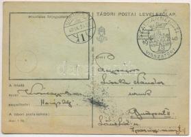 1940 Szatmárnémeti, Satu Mare; Bevonulás emlék magyar szalaggal. Tábori Postai Levelezőlap / Irreden...