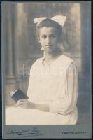 cca 1910 Kaposvár, Langsfeld Muki fényképészeti műtermében készült, keményhátú, vintage fotó, 16,2x10,5 cm