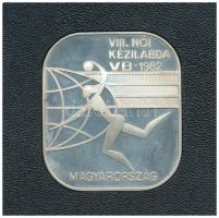 1982. "VIII. Női Kézilabda VB - Magyarország" jelzett Ag emlékplakett eredeti tokban, német nyelvű tanúsítvánnyal (25g/0.800/40x35mm) T:PP patina, ujjlenyomat