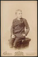 1894 Budapest, Koller Károly utódai fényképészeti műtermében készült, keményhátú, vintage fotó, datálva, 17x11,2 cm