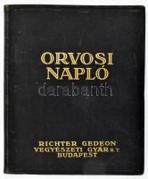 1934 Richter Gedeon Vegyészeti Gyár Rt. Orvosi Napló. Bp., Posner-ny., Kiadói aranyozott egészvászon-kötés, teljesen kitöltött .sok reklámmal