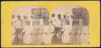 cca 1900 India, feliratozott, vintage sztereo felvétel, 8,4x17,5 cm