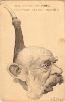 Pipe Austro-Hongroise Culottage naturel Garanti / Francia politikai karikatúra Ferenc Józsefről / French political caricature of Franz Joseph s: Orens Denizard (EK)