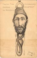 Crochet Turc en Usage en Armenie pour bouchers constant! / Francia politikai karikatúra / French political caricature of Sultan  Abdul Hamid II s: Orens Denizard (EK)