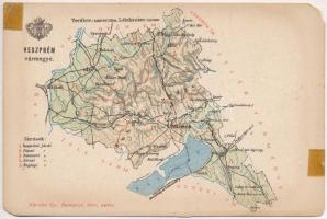 Veszprém vármegye térképe. Kiadja Károlyi Gy. / Map of Veszprém county (b)