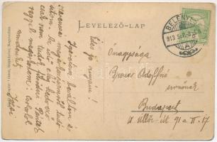 1913 Belényes, Beius; Állami polgári leányiskola, Erzsébet tér, Görögkatolikus templom, Matits Feren...