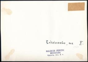 1969 Balogh Ferenc (1923-1993) békéscsabai fotóművész pecsétjével jelzett, vintage fotóművészeti alk...