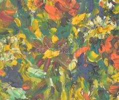 Piero Gauli (1916-2012): Virágok. Olaj, vászon. Jelezve balra lent, hátoldalán autográf ajándékozási...