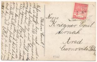 1918 Boldog új évet! gyerekek pezsgővel / New Year, children with champagne (EK)