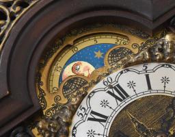 Holland két súlyos historizáló modern falióra. Réz súlyokkal, Fa, réz rátétekkel 57 cm Működik