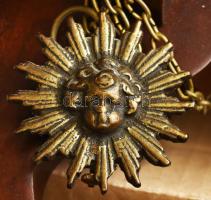 Holland két súlyos historizáló modern falióra. Réz súlyokkal, Fa, réz rátétekkel 57 cm Működik