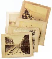 cca 1890 Olaszország 17 db nagy méretű keményhátú fotó, egy két folttal 33x25 cm / Italy 17 large photos of cities Napoli, Venezia, Roma, etc one-two with stains