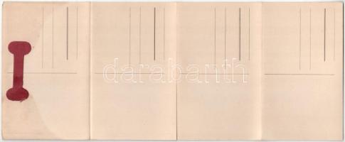 Eger. 4-részes kinyitható képeslap füzet (hajtásnál szakadt / bent til broken)