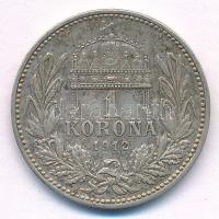 1912KB 1K Ag "Ferenc József" T:XF patina Adamo K5.1