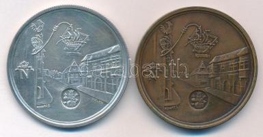 Kovács Dezső (1921-) 1971. "MÉE II. Vándorgyűlése - Győr - Pannonhalma" Ag és bronz emléké...