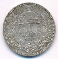 1912KB 1K Ag "Ferenc József" T:AU patina Adamo K5.1