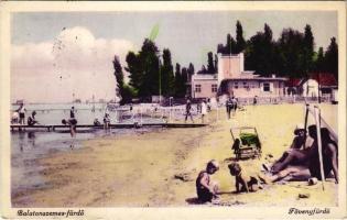 1935 Balatonszemes-fürdő, fövenyfürdő, strand (EK)