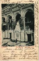 1899 (Vorläufer) Budapest V. Igazságügyi palota lépcsőháza, belső. Károlyi György (ázott / wet damage)