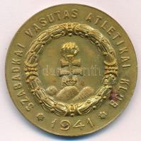 1941. "Szabadkai Vasutas Atlétikai Klub / Ökölvívó szakosztály" aranyozott bronz díjérem (44mm) T:XF