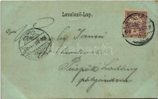 1900 Szentes, látkép este. Untermüller Ernő kiadása